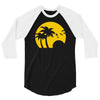 beach silhouette birds sand sunset 3/4 Sleeve Shirt