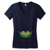 Two Peas In a Pod Twin Chocolate Babies Women's V-Neck T-Shirt