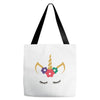 unicorn face Tote Bags
