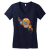 women's sugar skull purple Women's V-Neck T-Shirt