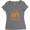 what happens in camper stays in camper vintage style camp funny Women's Triblend Scoop T-shirt