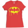 batman dying bleeding logo Ladies Fitted T-Shirt