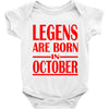 legends are born in october vintage Baby Onesie