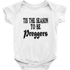 tis the season to be preggers baseball Baby Onesie