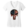 skull us flag Women's V-Neck T-Shirt