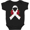 lung cancer white ribbon Baby Bodysuit