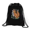 polygon fox graphic Drawstring Bags