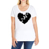 broken heart xxx black Ladies Curvy T-Shirt
