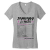 January Girl Facts Aquarius Women's V-Neck T-Shirt