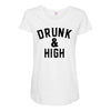 Drunk And High Maternity Scoop Neck T-shirt