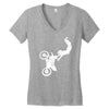 motocross motor bike motorrad cross biker freestyle mx sx baja Women's V-Neck T-Shirt