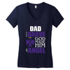 my dad was so brave god made him an angel Women's V-Neck T-Shirt