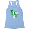 christmas head elf Racerback Tank