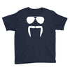 aviator sunglasses horseshoe fu manchu biker mustache Youth Tee
