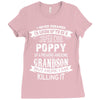 Super Cool Poppy Of A Freaking Awesome Grandson Ladies Fitted T-Shirt