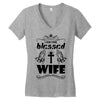 I Am One Blessed Wife Women's V-Neck T-Shirt