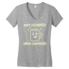 over caffeinated (3) Women's V-Neck T-Shirt