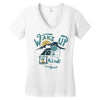 wake up and drink a coffee Women's V-Neck T-Shirt