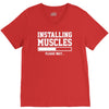 installing muscles funny V-Neck Tee