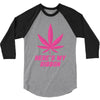 Support Breast Cancer Awareness With A Pink Cannabis Leaf 3/4 Sleeve Shirt