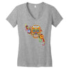 women's sugar skull purple Women's V-Neck T-Shirt