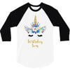 birthday unicorn family series birthday boy 3/4 Sleeve Shirt