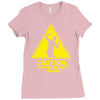 caution shapes being thrown printed Ladies Fitted T-Shirt