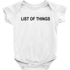 lost of things Baby Bodysuit
