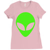 uomo alieno ufo stampa verde fluo divertente mitiche Ladies Fitted T-Shirt