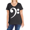 bass cleff funny Ladies Curvy T-Shirt