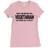 vegetarian ask yourself why not vegan food foodie tofu geek tee shirt Ladies Fitted T-Shirt