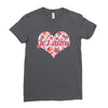 Jet'aime Flower Heart Ladies Fitted T-Shirt