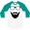beard and glasses 3/4 Sleeve Shirt