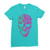 two coloured patterned skull   mens funny Ladies Fitted T-Shirt
