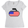 usa curling Women's Triblend Scoop T-shirt