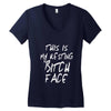 resting bitch face girls Women's V-Neck T-Shirt
