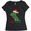 christmas dinosaur Women's Triblend Scoop T-shirt