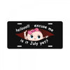 July Peeking Out Baby Girl License Plate