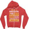Legends Are Born In April Zipper Hoodie