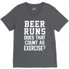 beer runs does that count as exercise funny V-Neck Tee