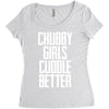 chubby girls cuddle better Women's Triblend Scoop T-shirt