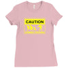 caution zombies crossing t shirt x large funny walking brains awesome Ladies Fitted T-Shirt