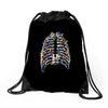 skeleton christmas tree Drawstring Bags