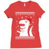 big trex santa ugly christmas Ladies Fitted T-Shirt