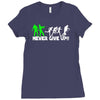 zombie never give up fun Ladies Fitted T-Shirt