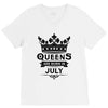 Queens Are Born In July V-Neck Tee