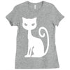 white cat funny Ladies Fitted T-Shirt