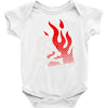 skull &amp; flames Baby Onesie