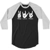 peace love rock funny 3/4 Sleeve Shirt