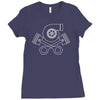 turbo skull and crossbones Ladies Fitted T-Shirt